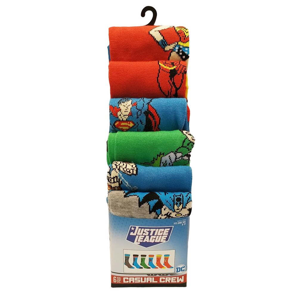Justice League Casual Crew Socks-6 Pairs